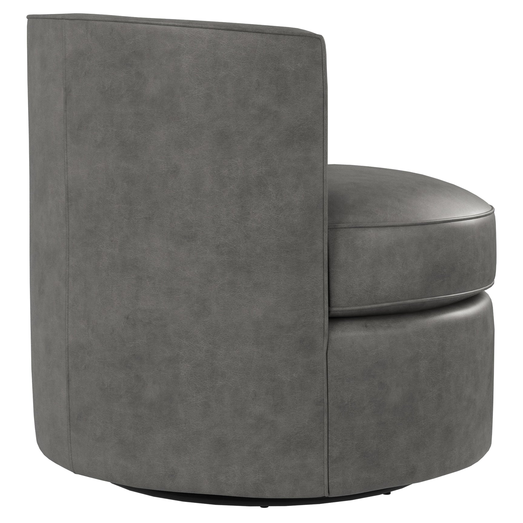 Fleur Grey Leather Swivel Chair - Ornate Home