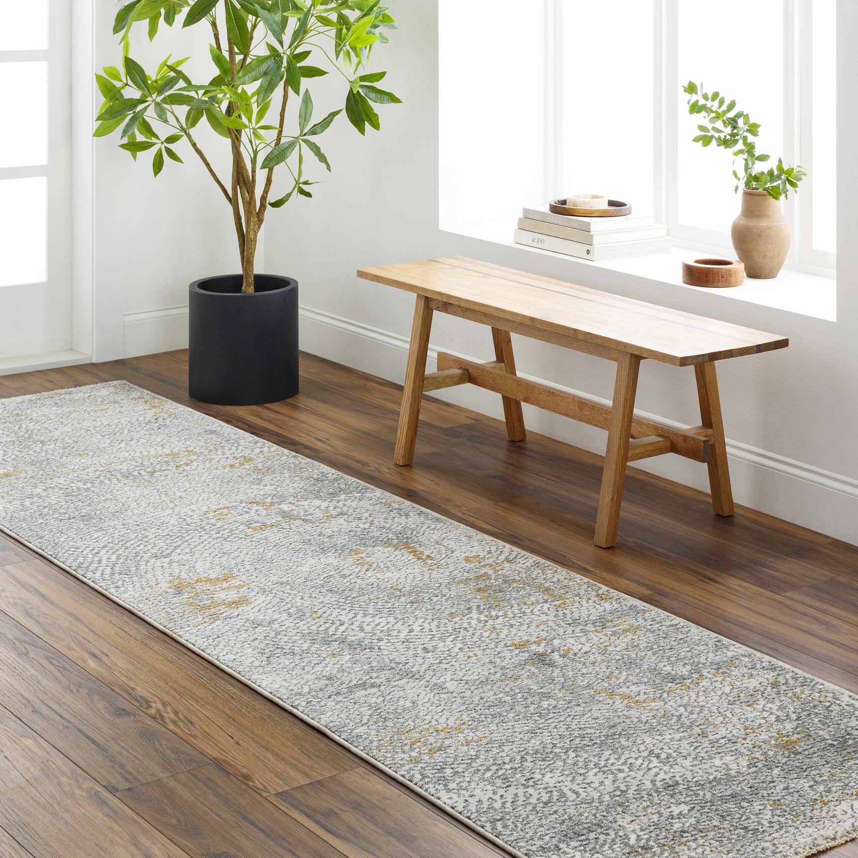 Fleur Textured Rug with Fringes - Ornate Home