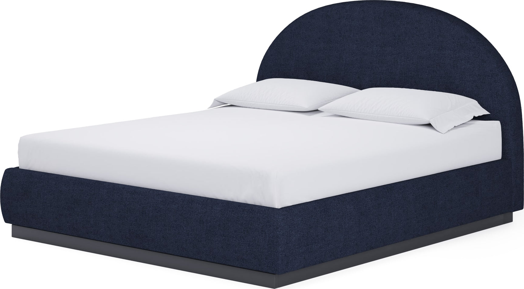Flex Blue Jeans Chenille California King Arched Upholstered Bed - Ornate Home