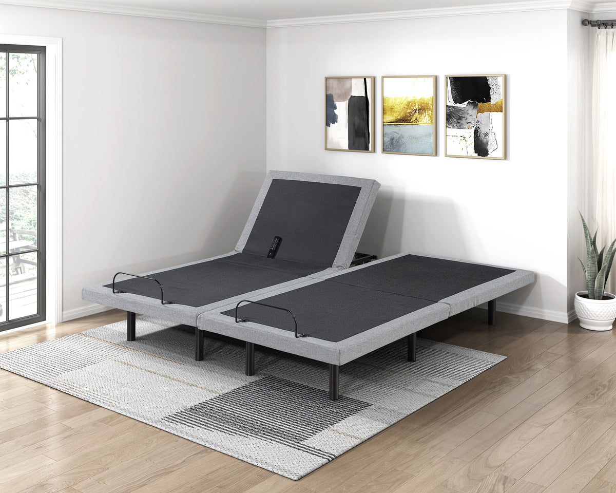 Flex Brown Split Eastern King Power Heads And Foot Adjustable Bed Frames With Massage Zero Gravity Charging Ports And Nightlight - Ornate Home