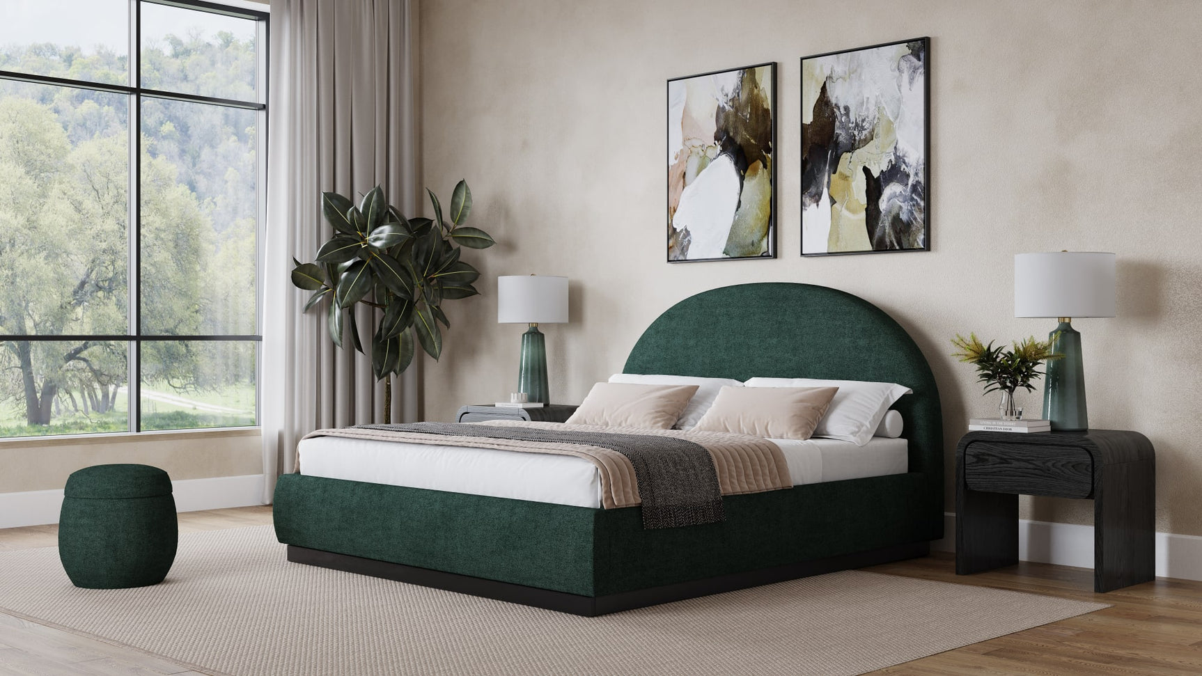 Flex Emerald Full Upholstered Bed - Ornate Home