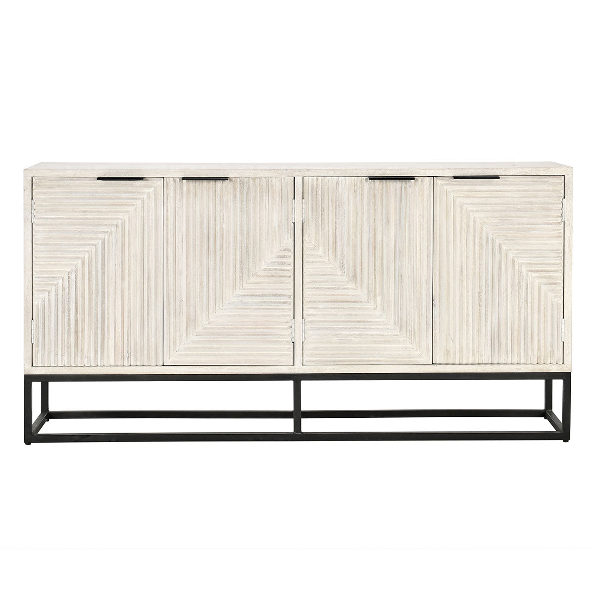 Flint Coastal White 4 Door Cabinet - Ornate Home