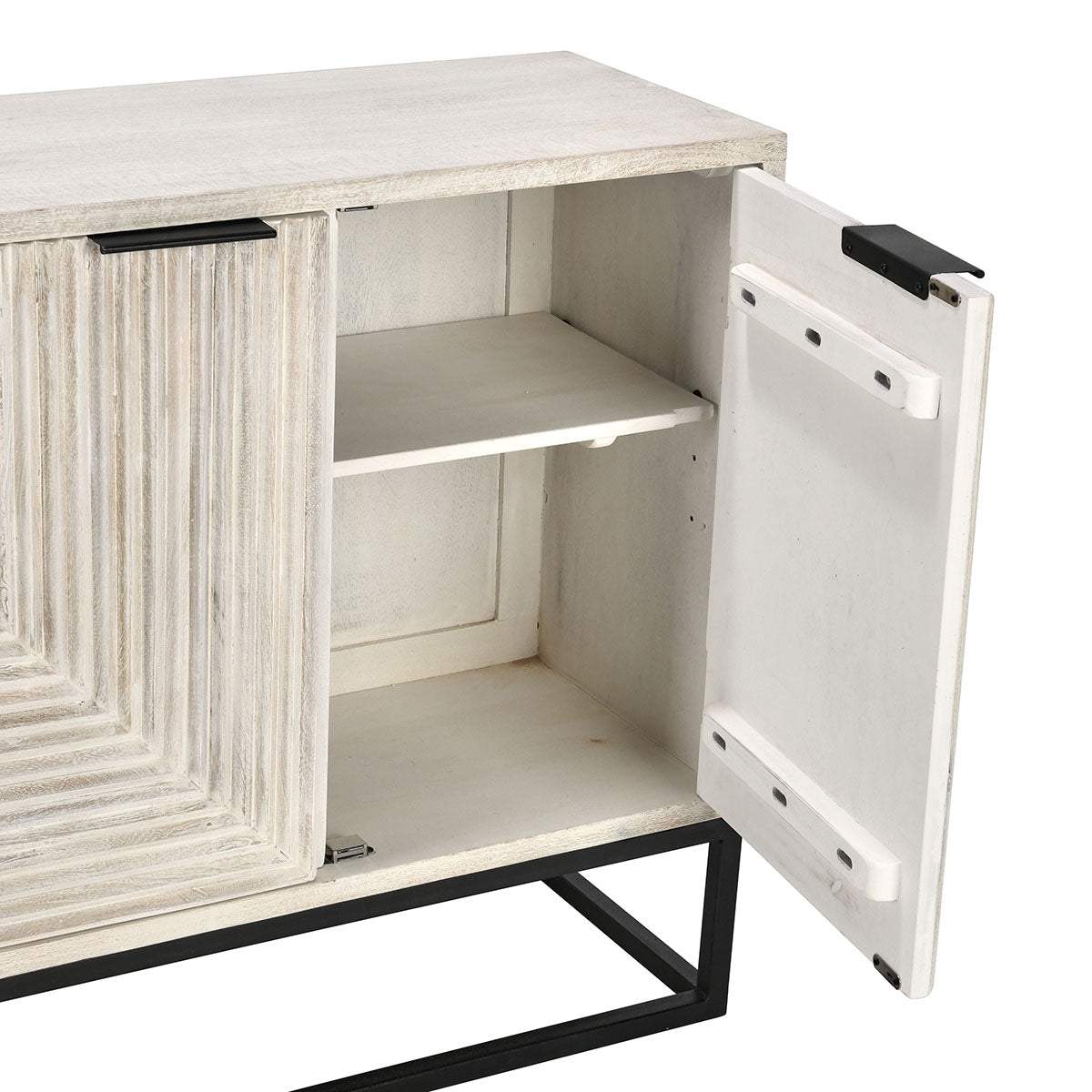 Flint Coastal White 4 Door Cabinet - Ornate Home