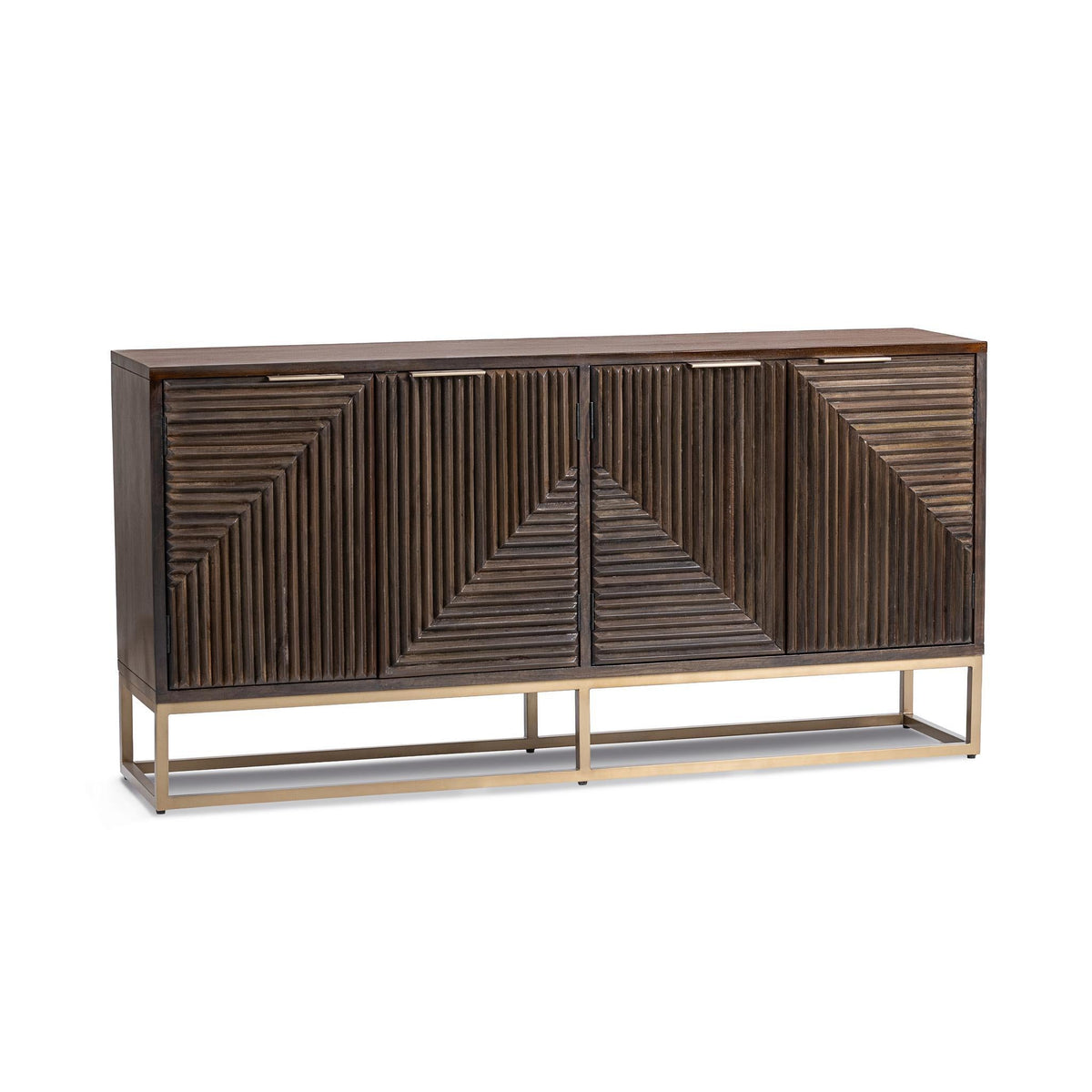Flint Dark Brown 4-Door Cabinet