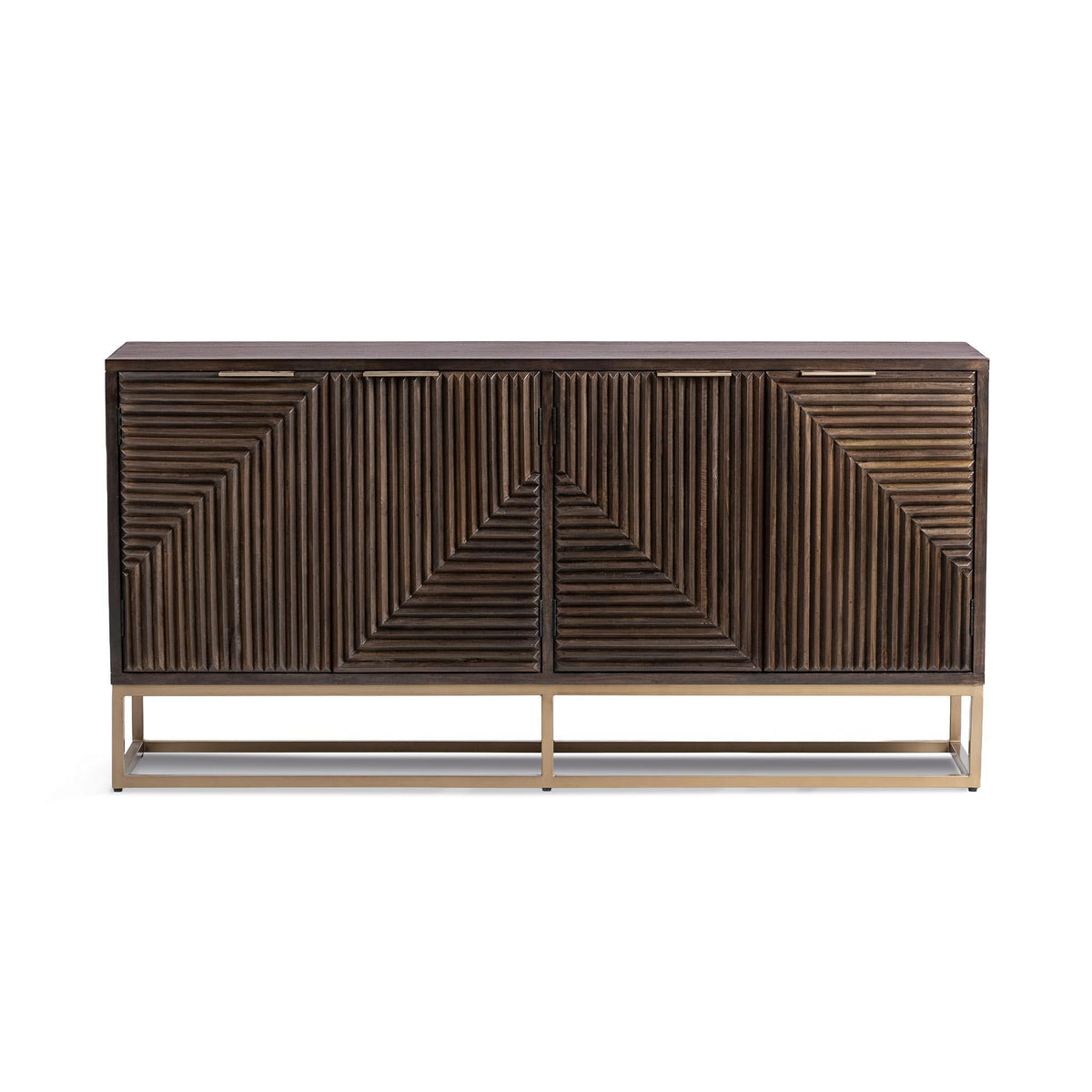 Flint Dark Brown 4-Door Cabinet