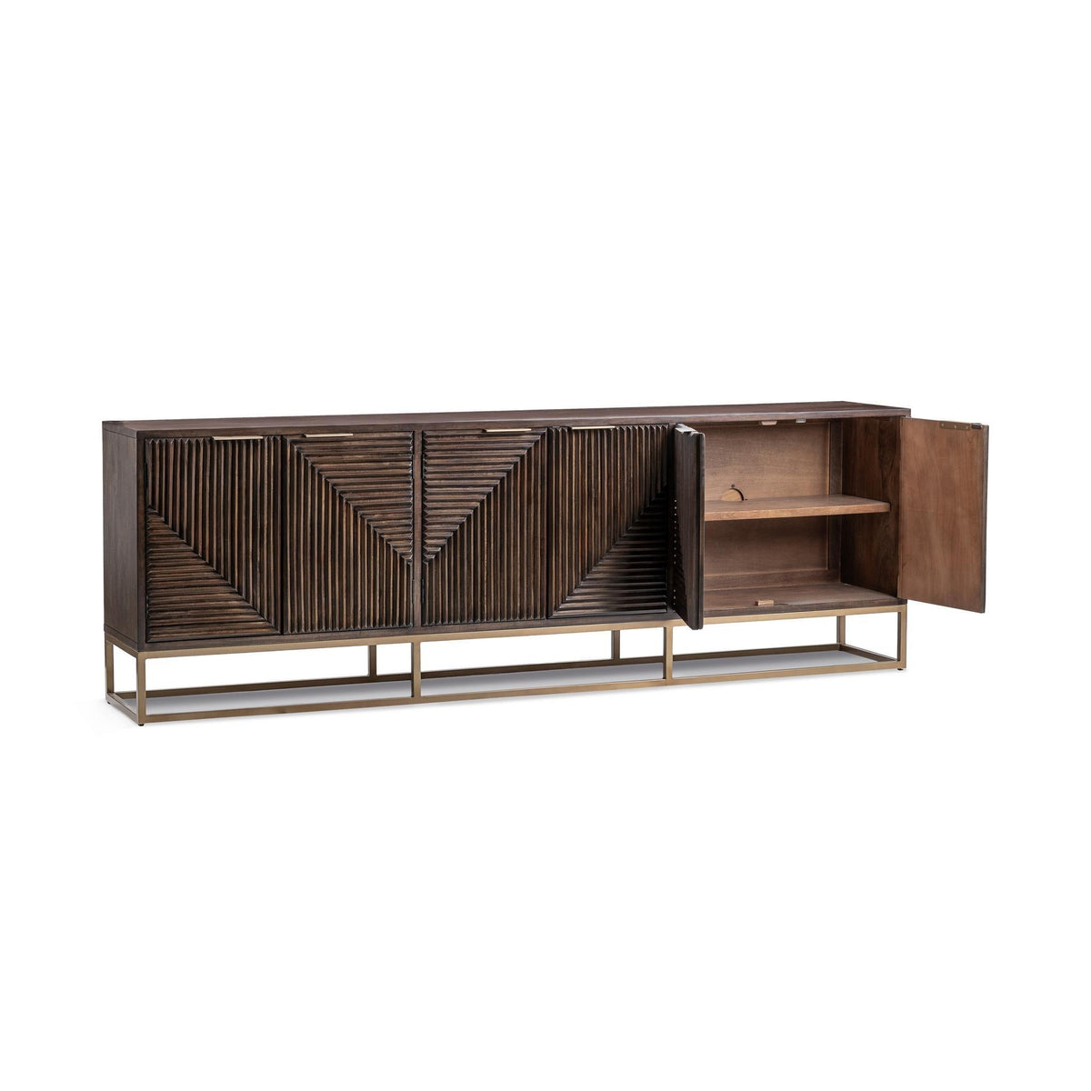 Flint Dark Brown 6-Door Cabinet