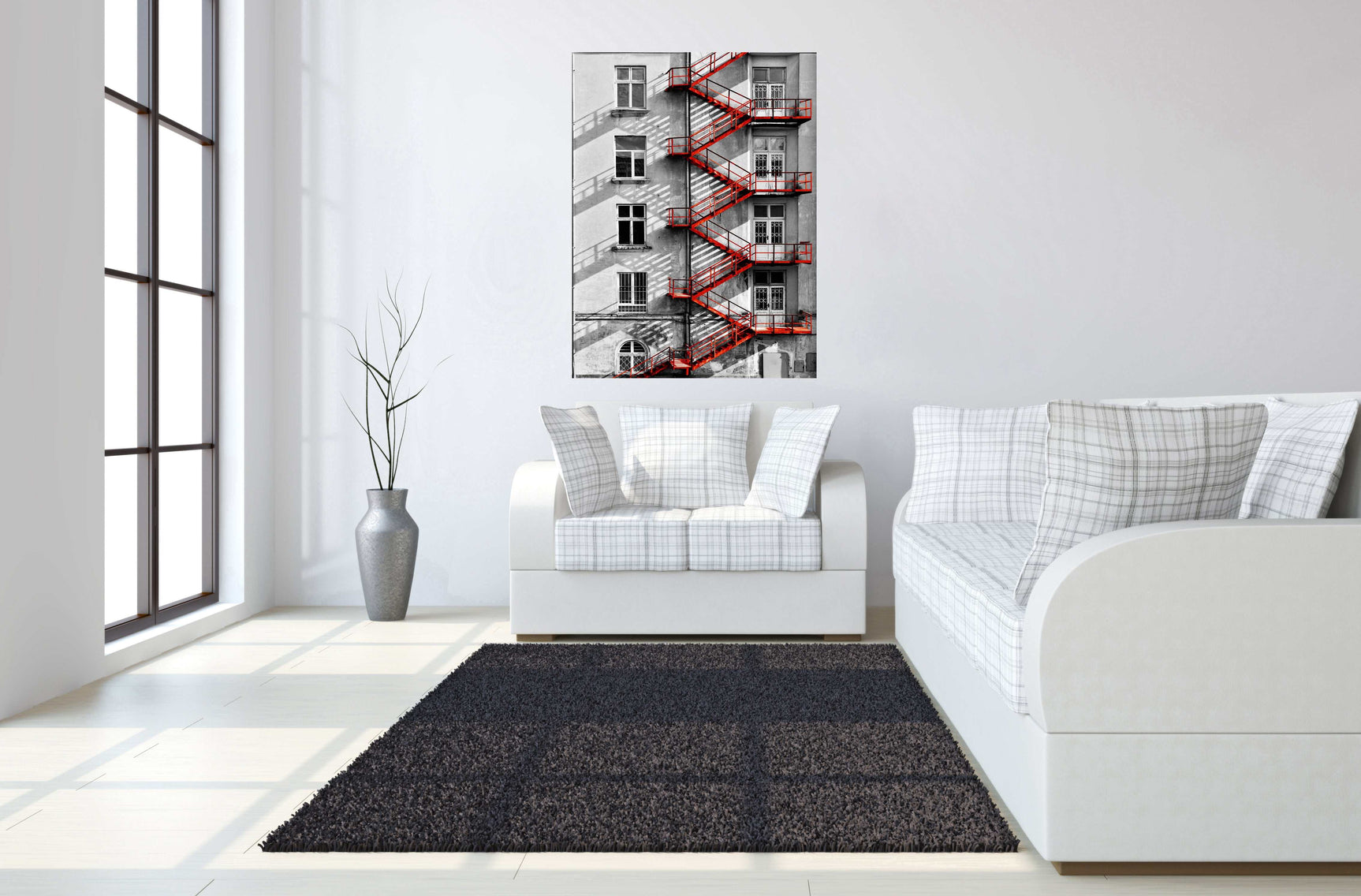 Floating III Tempered Glass w / Foil Wall Art - Ornate Home