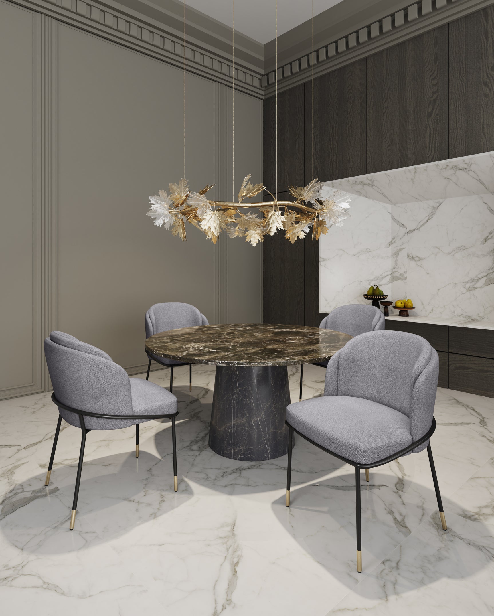 Flor Dining Chair in Grey - Ornate Home