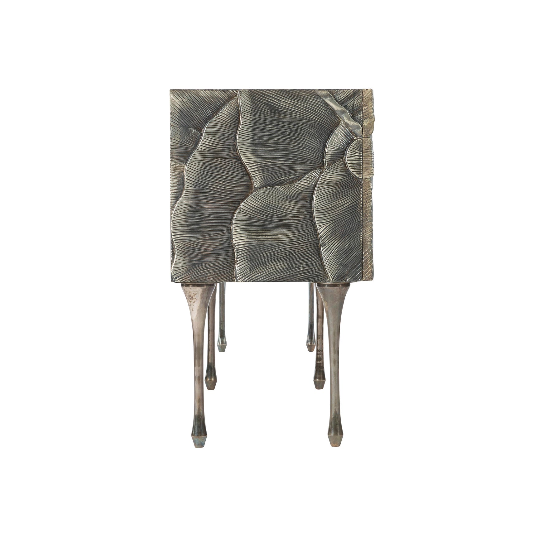 Flora Antique Silver Entertainment Credenza - Ornate Home