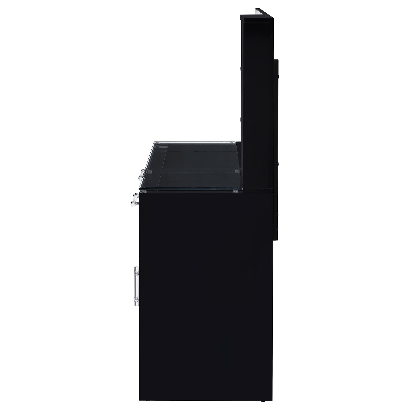 Flora Black High Gloss 2-drawer Vanity Set with LED Mirror - Ornate Home