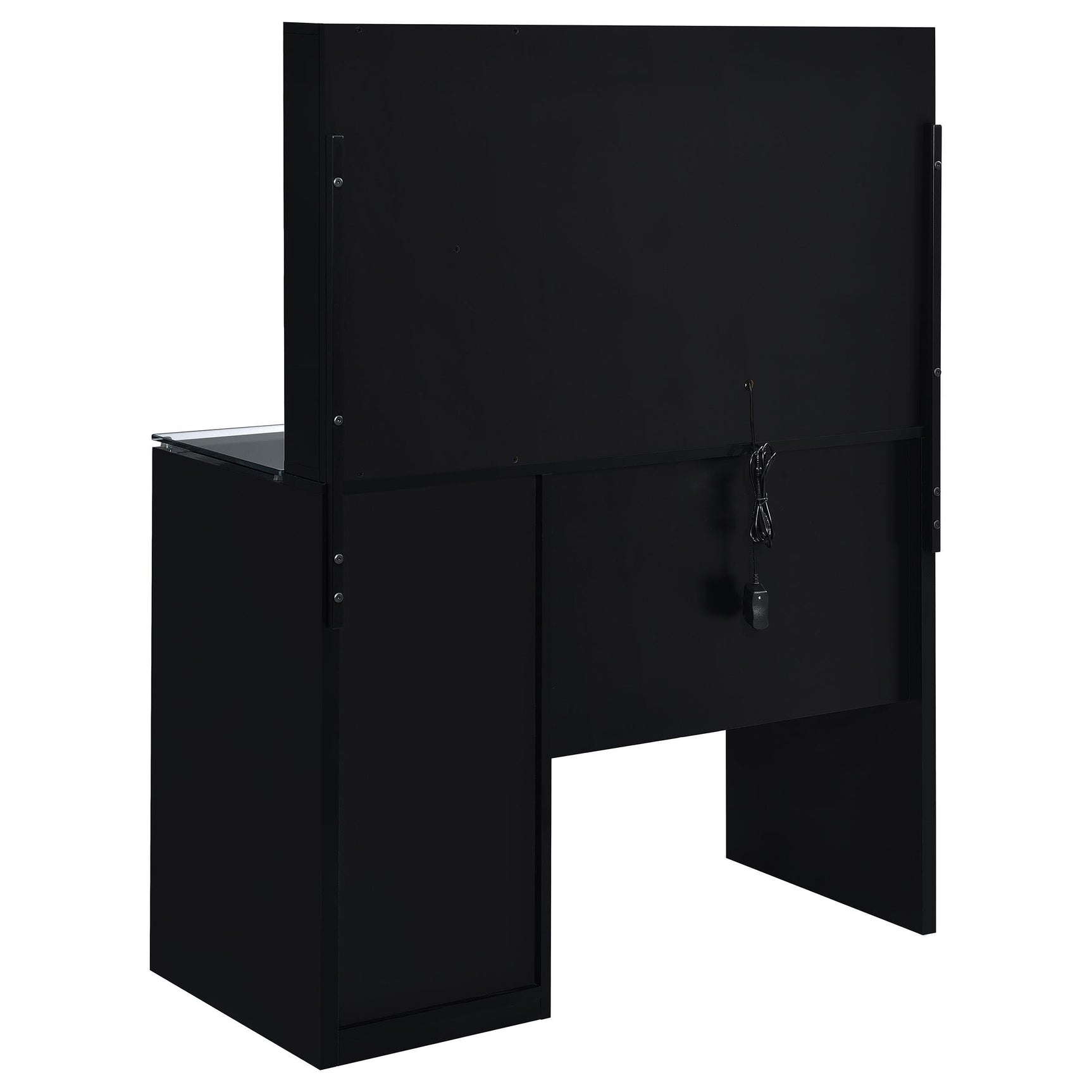 Flora Black High Gloss 2-drawer Vanity Set with LED Mirror - Ornate Home