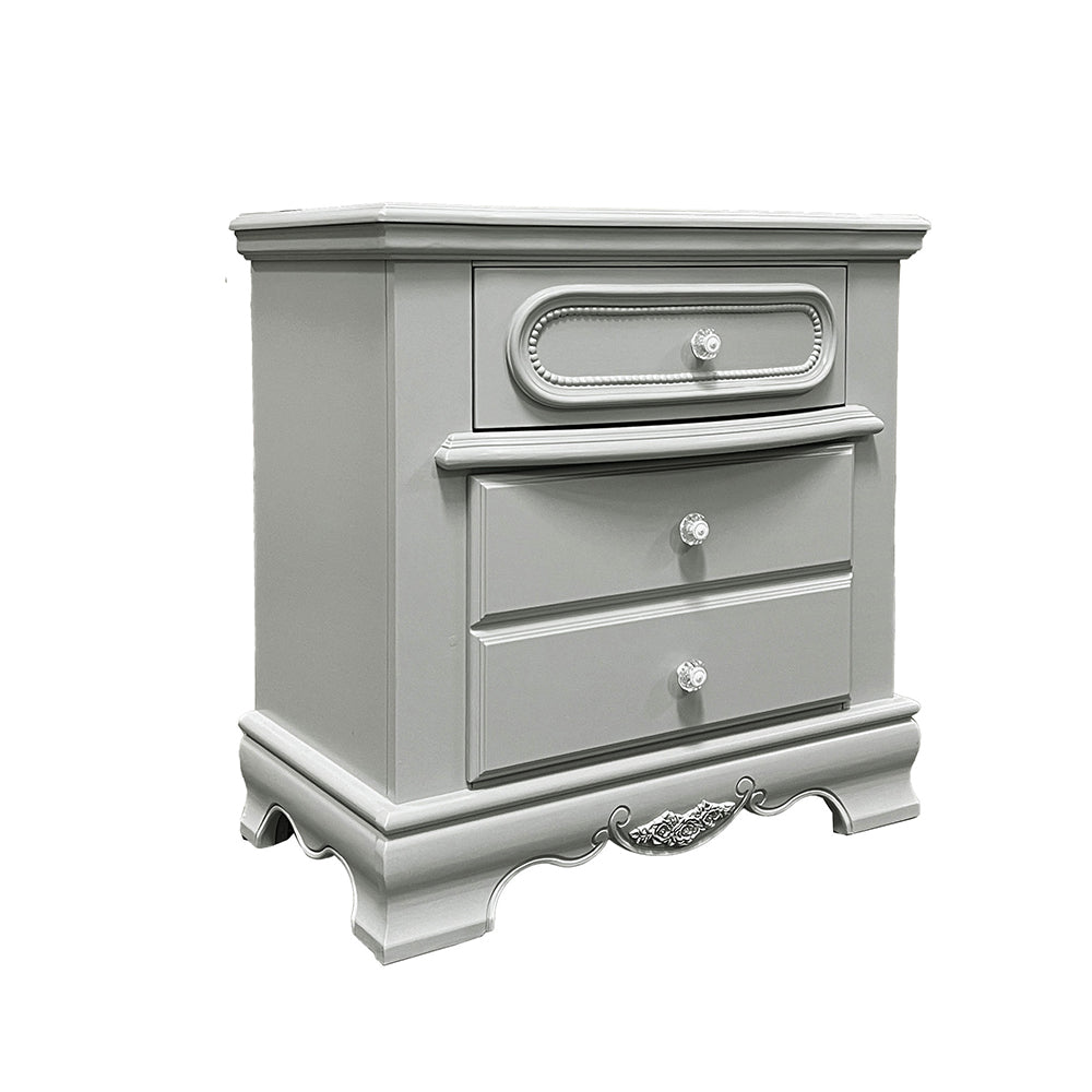 Flora Gray Nightstand - Ornate Home