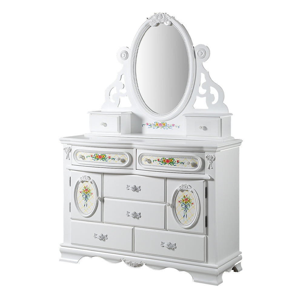 Flora White Dresser - Ornate Home