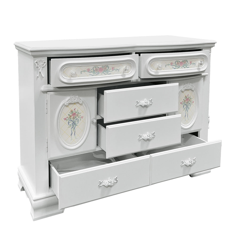Flora White Dresser - Ornate Home