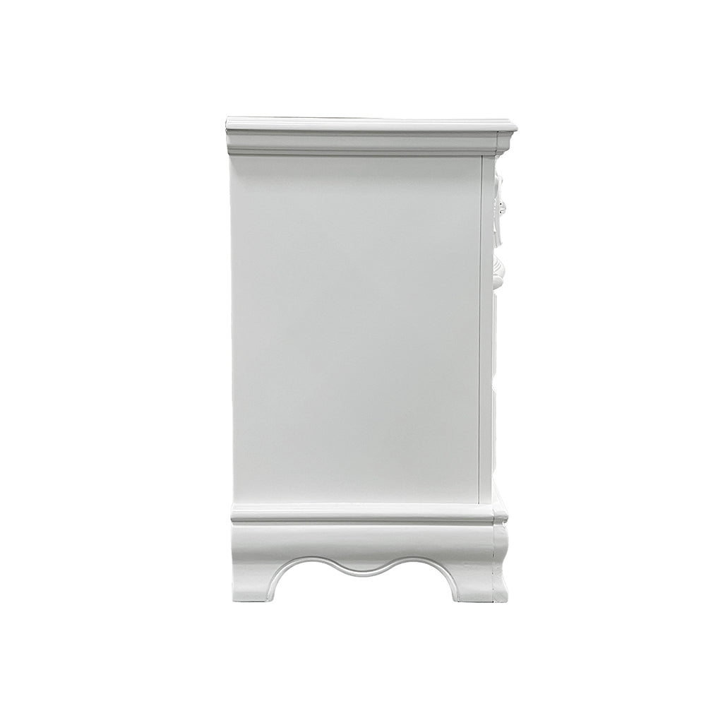 Flora White Nightstand - Ornate Home