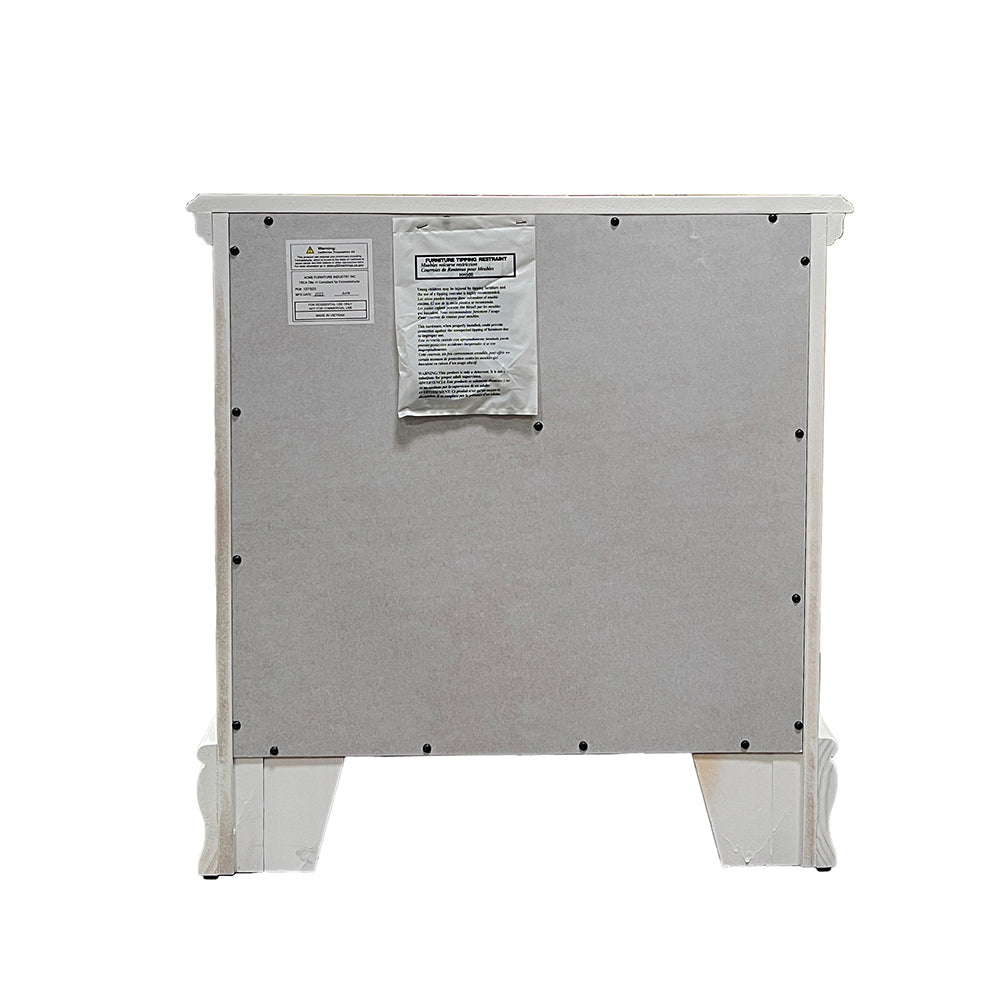 Flora White Nightstand - Ornate Home