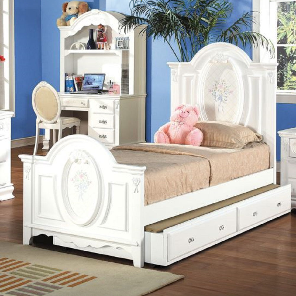 Flora White Twin Bed - Ornate Home