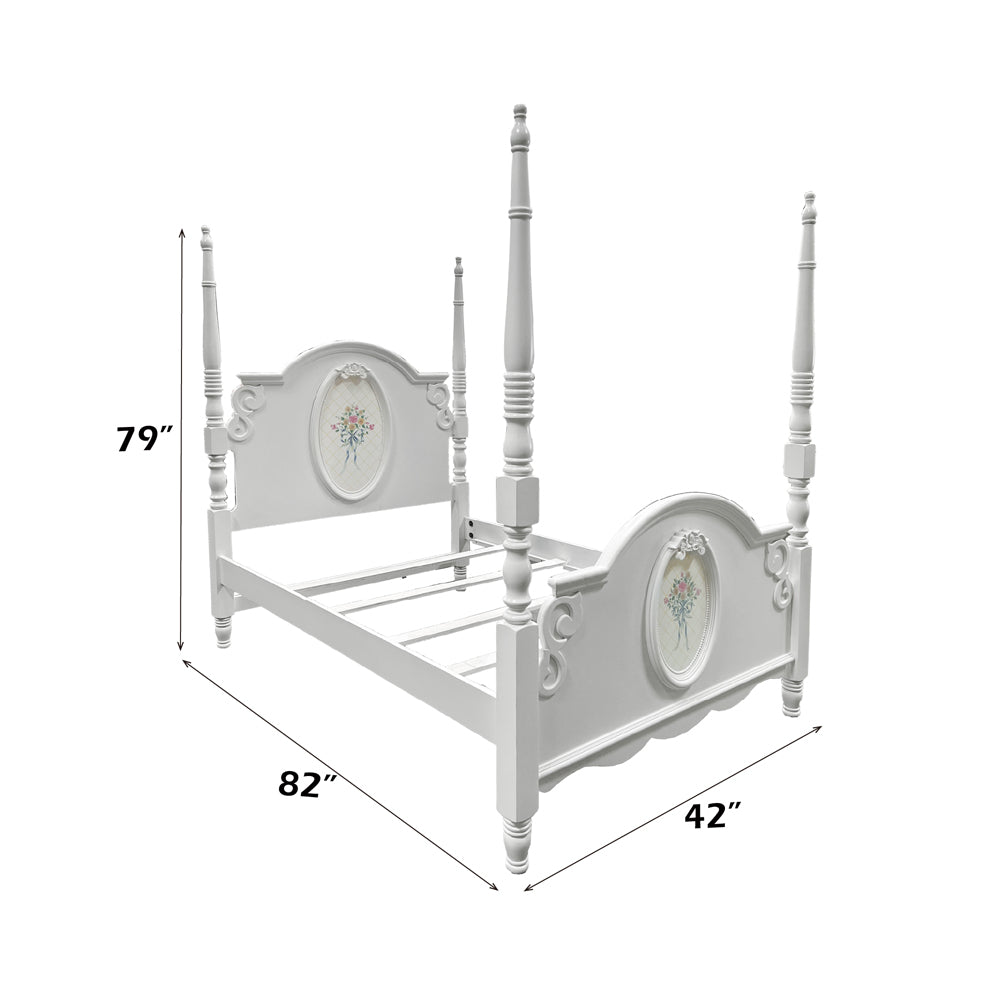 Flora White Twin Bed - Ornate Home