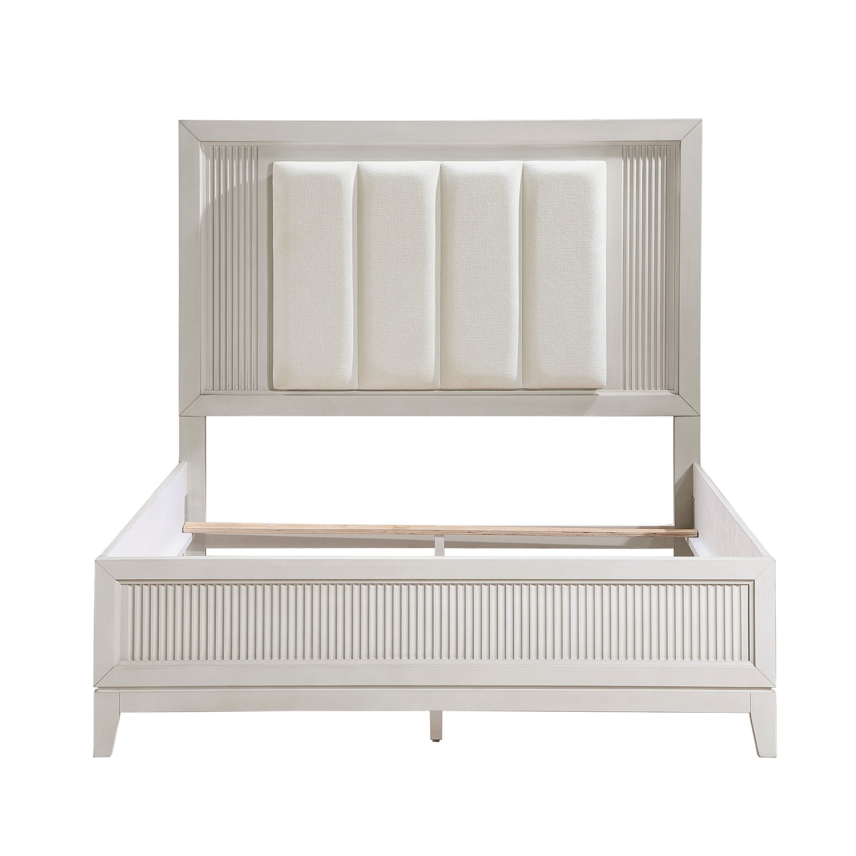 Florence Antique White/Ivory 4-Piece Queen Bedroom Set - Ornate Home