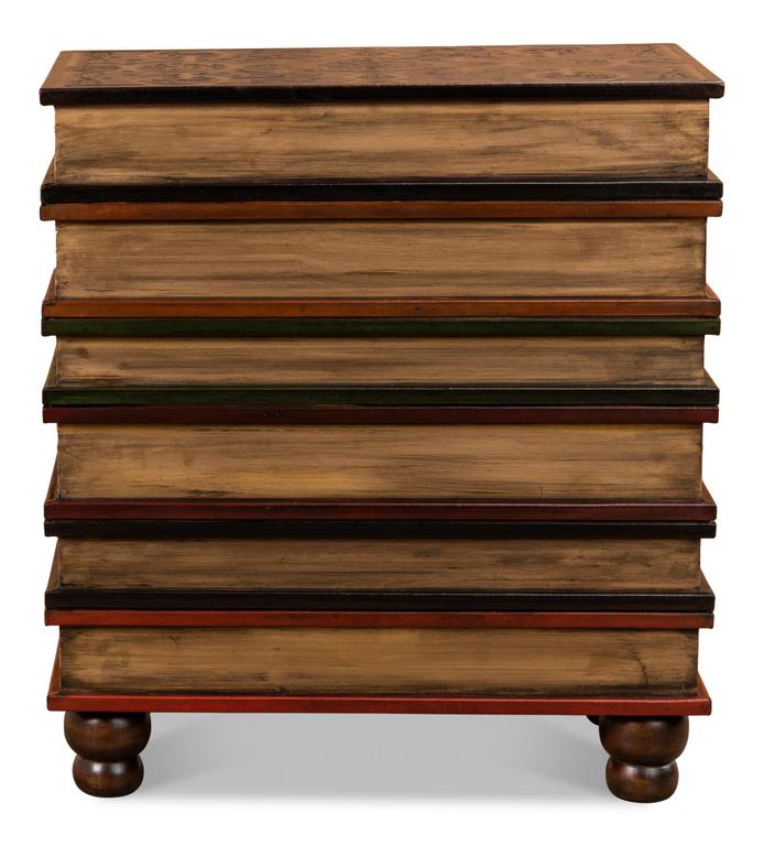 Florentine Multi Color Books Chairside Chest - Ornate Home