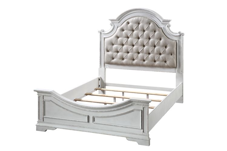 Florian Beige/Antique White Queen Bed - Ornate Home