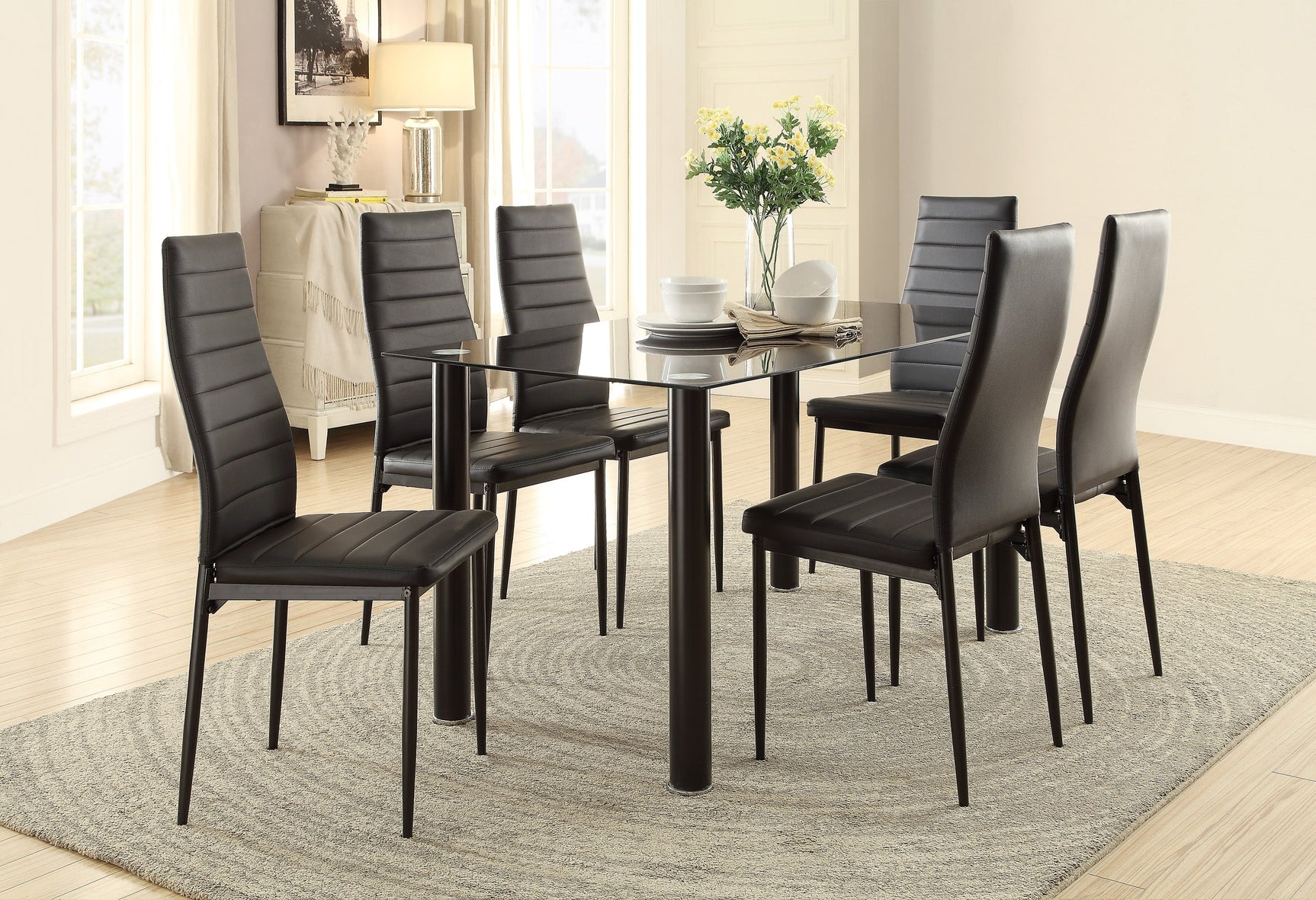 Florian Black Metal Dining Table - Ornate Home