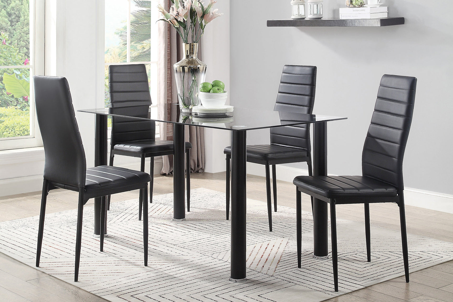 Florian Black Side Chair (Set of 2) - Ornate Home