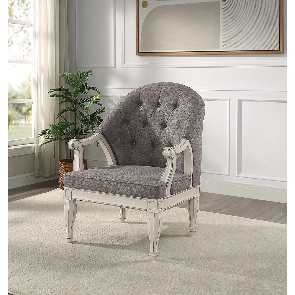 Florian Gray & Antique White Accent Chair - Ornate Home