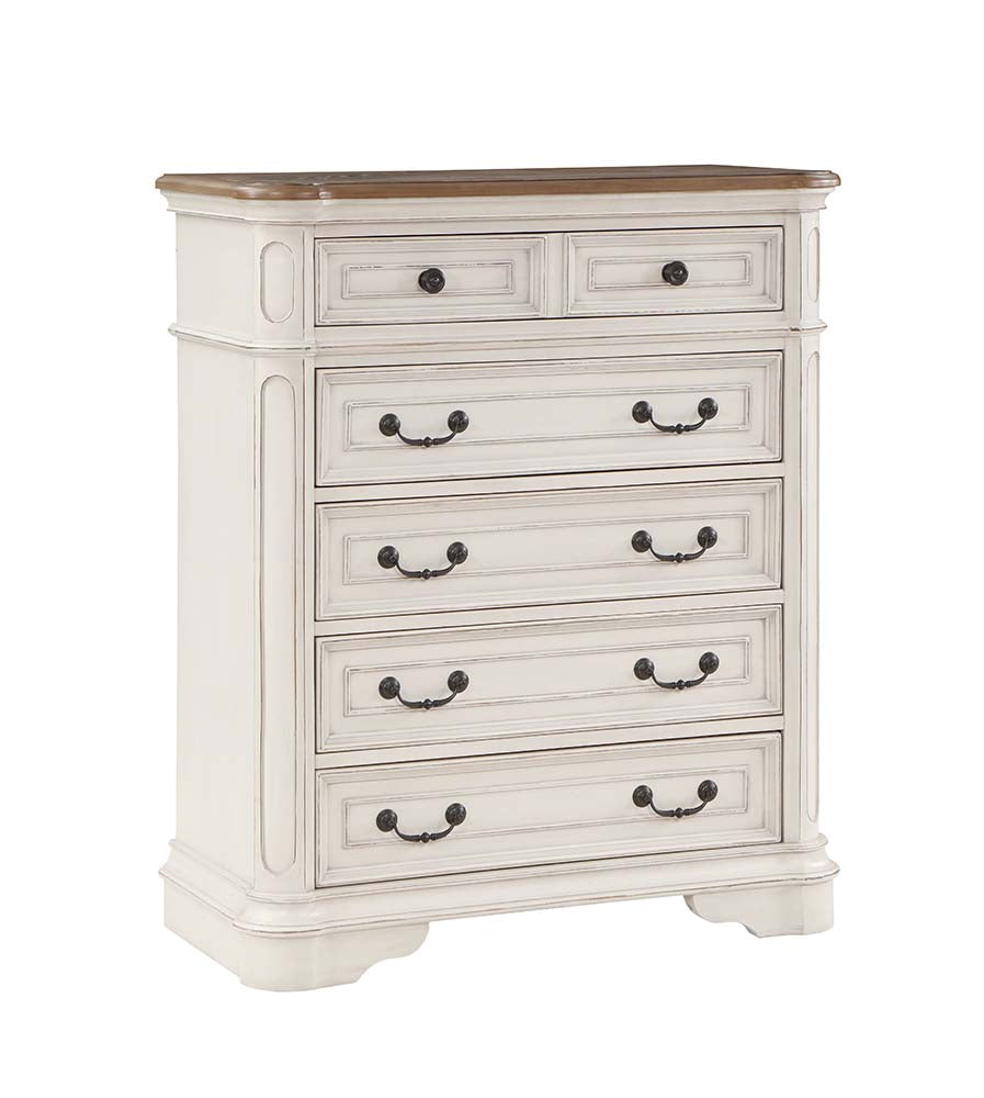 Florian Gray/Antique White Chest - Ornate Home