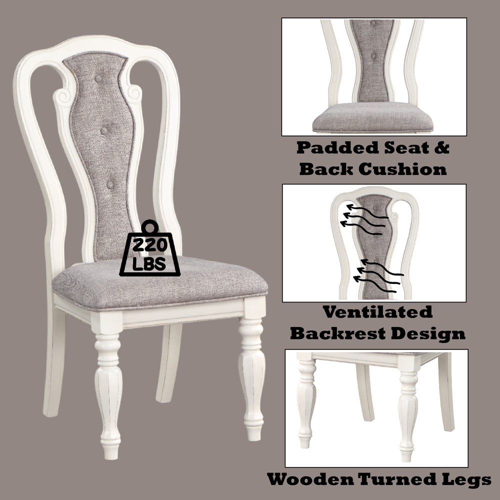 Florian Gray & Antique White Side Chair (Set of 2) - Ornate Home