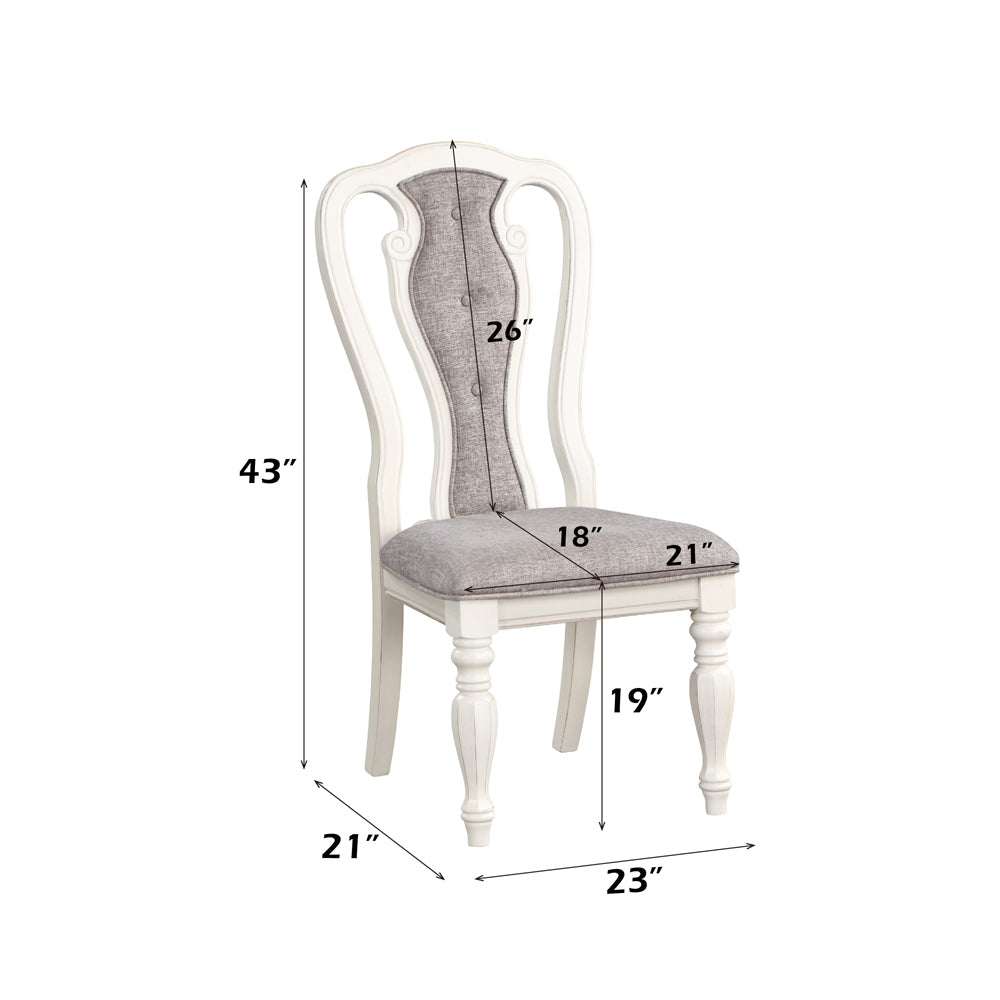 Florian Gray & Antique White Side Chair (Set of 2) - Ornate Home