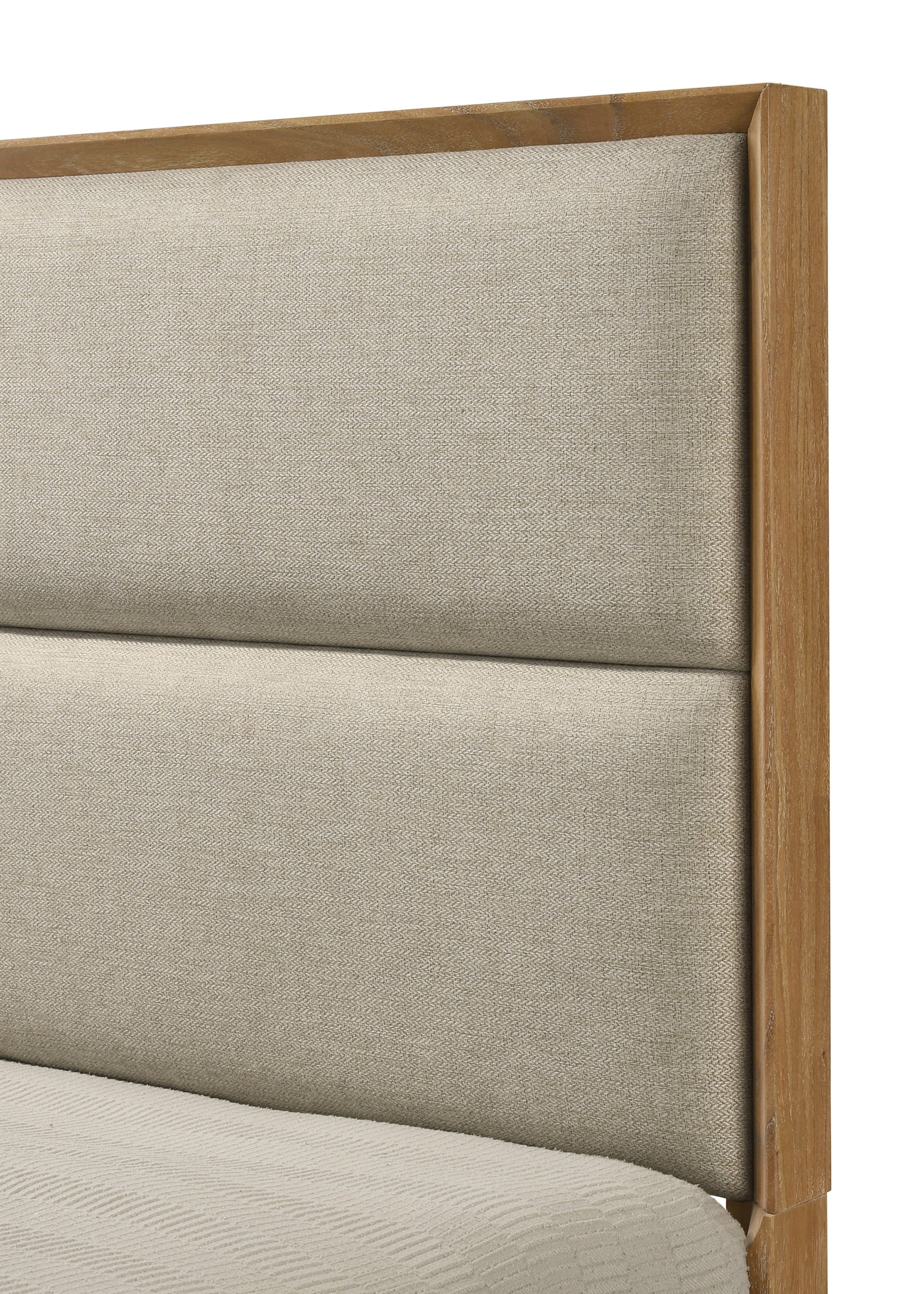 Florian Natural King Upholstered Storage Platform Bed - Ornate Home