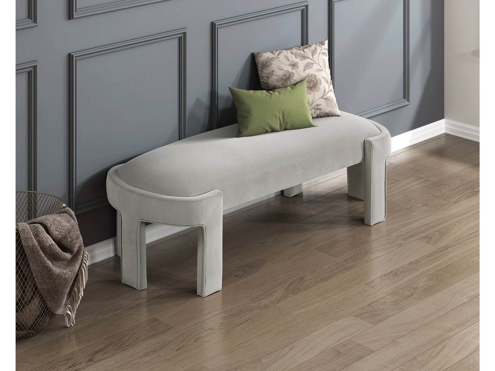 Flux Taupe Bench - Ornate Home