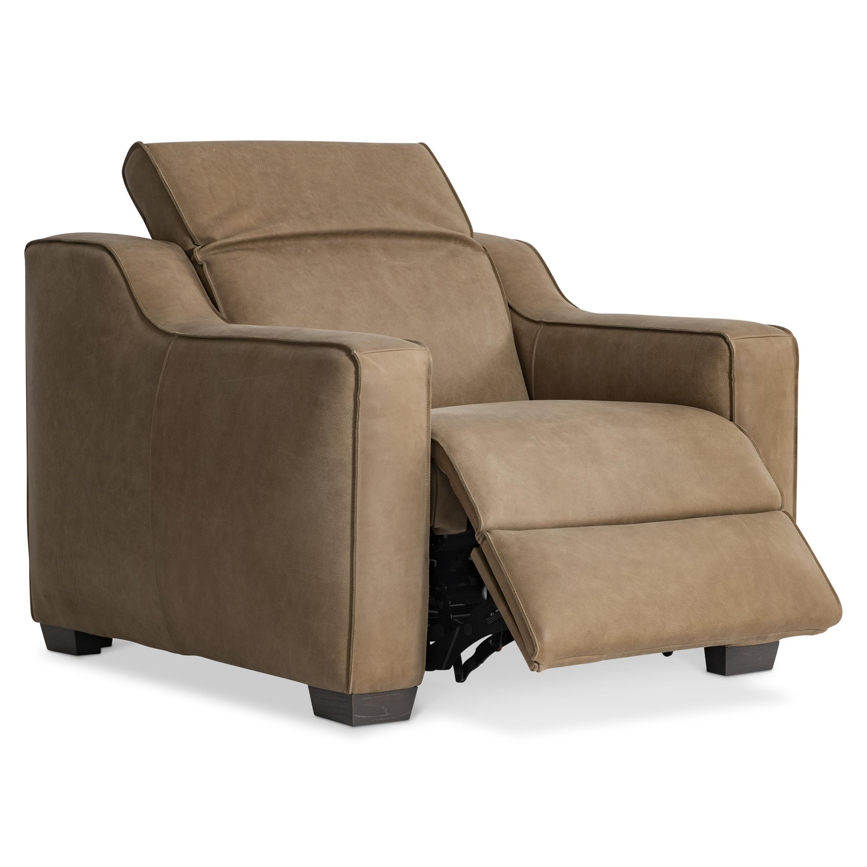 Flynn Beige/Tan Leather Power Motion Chair - Ornate Home