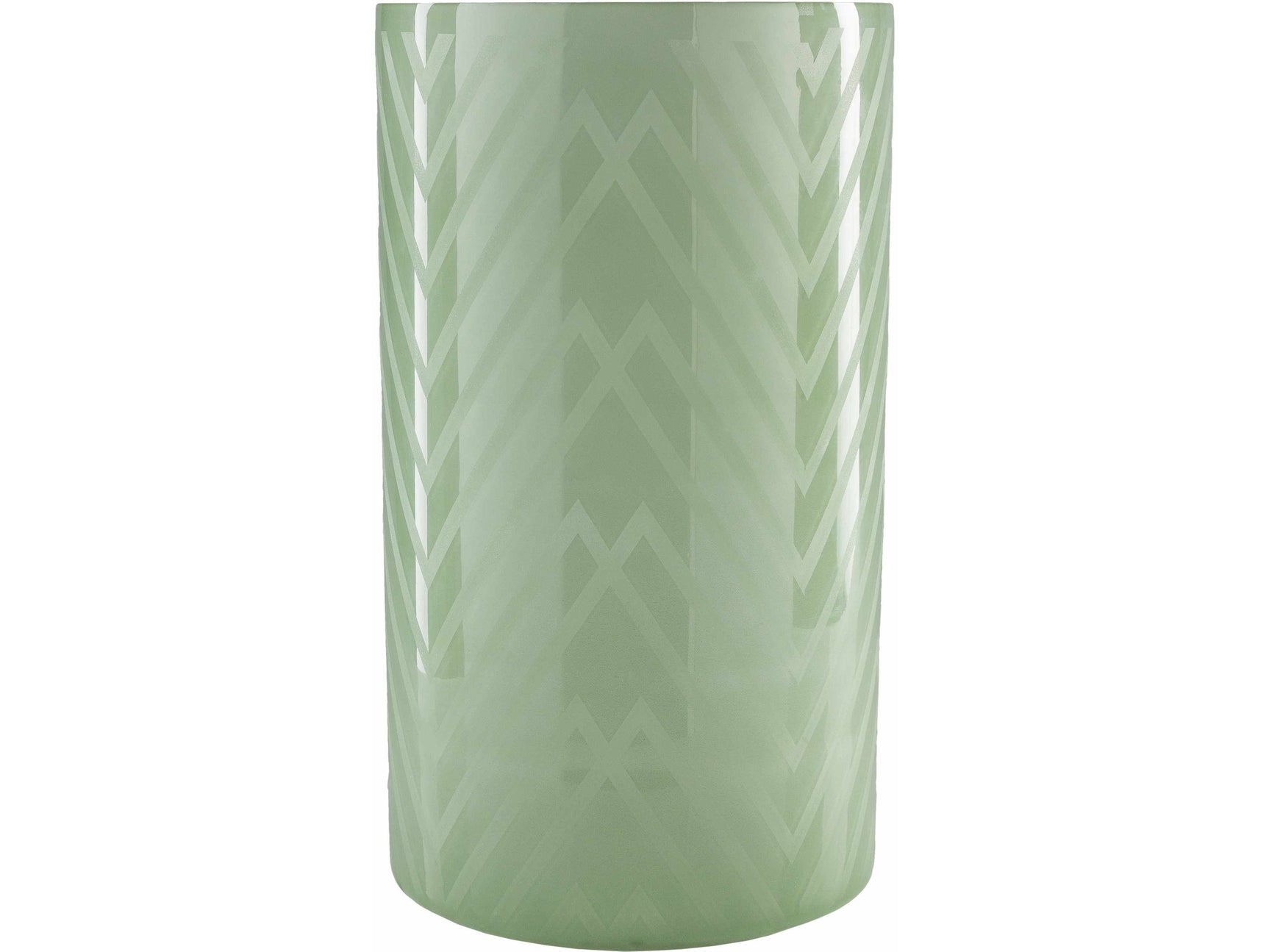 Flynn Green Chevron Glass Decorative Accent - Ornate Home