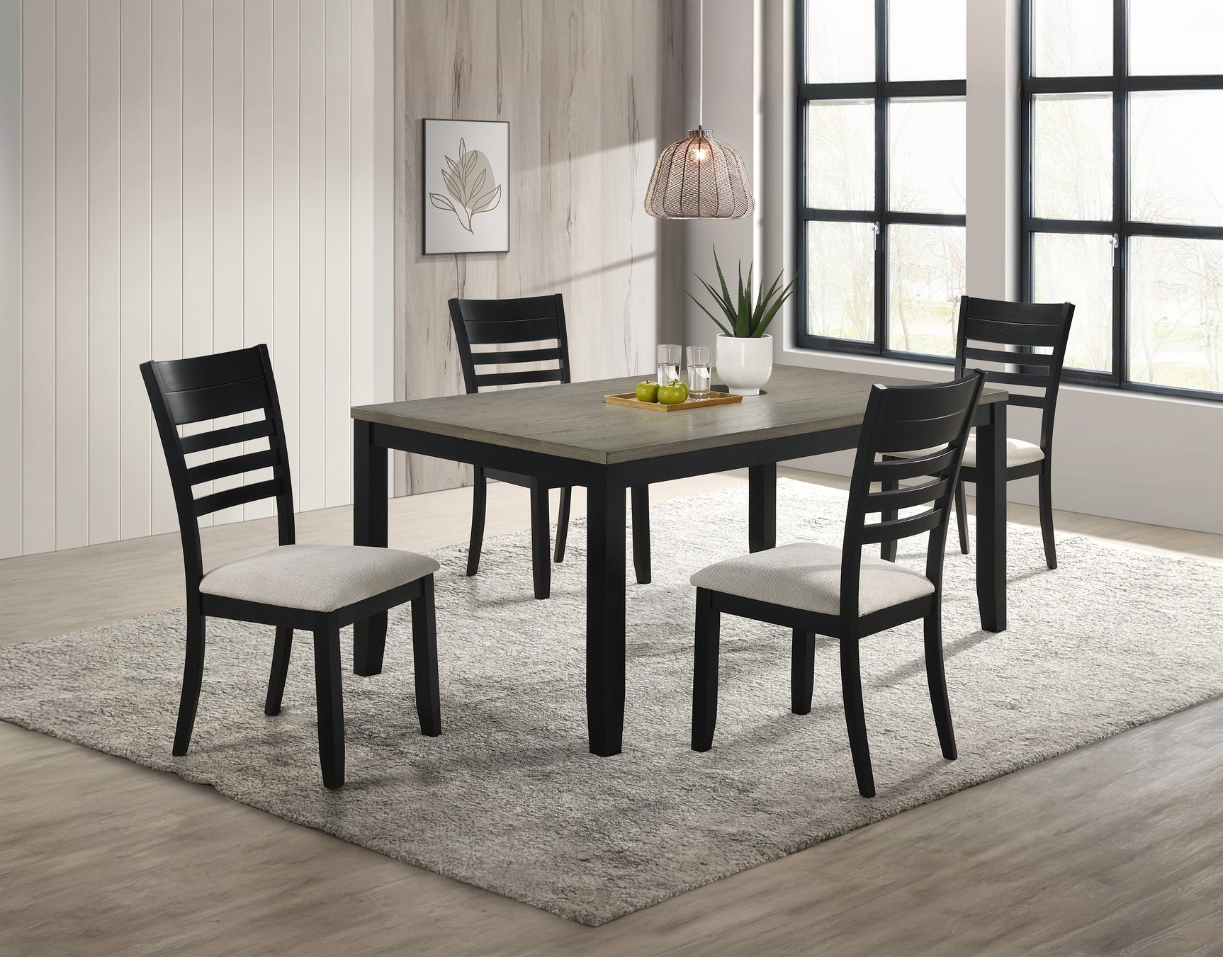 Folio Black/Neutral Dining Set - Ornate Home