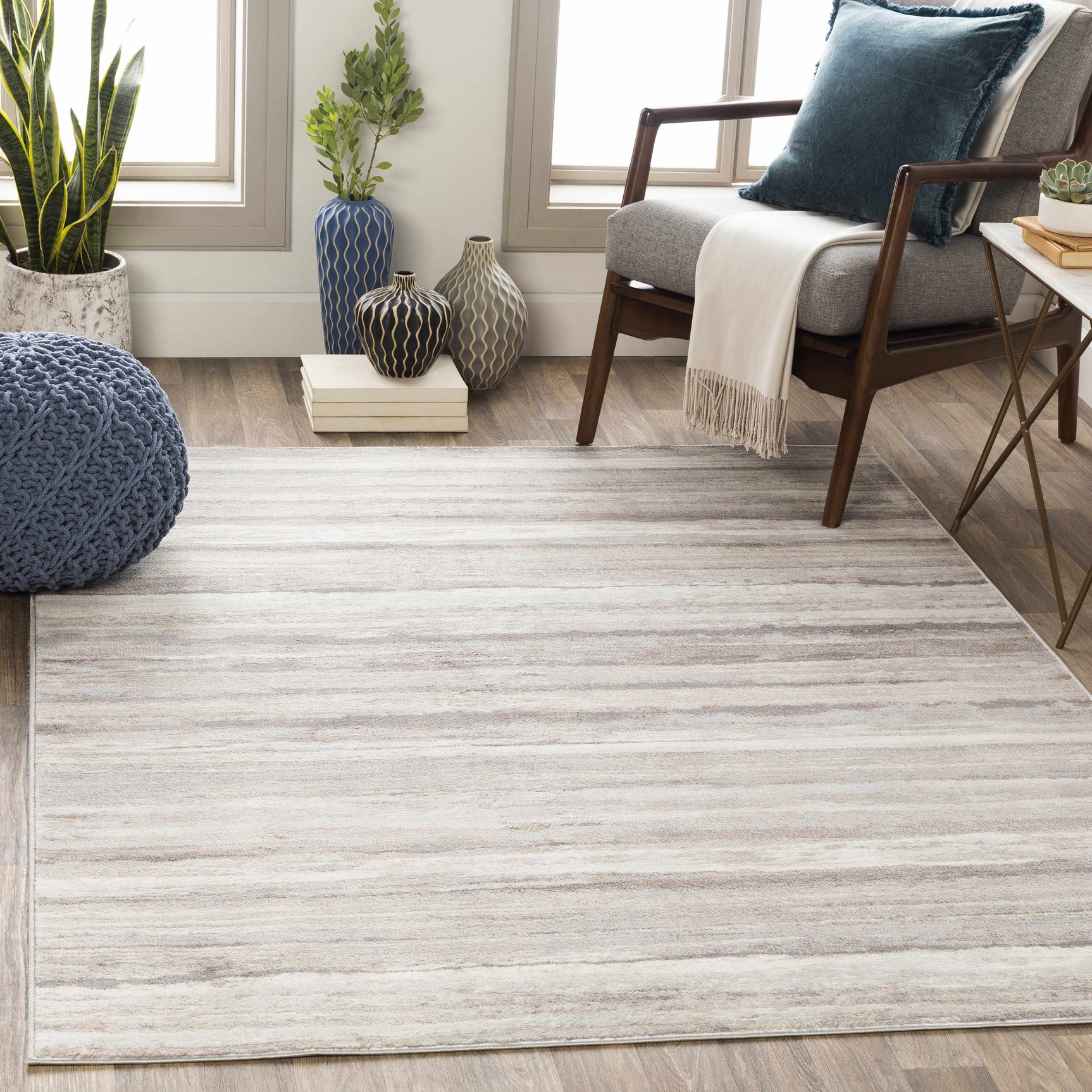 Fombell Abstract Striped Area Rug - Ornate Home