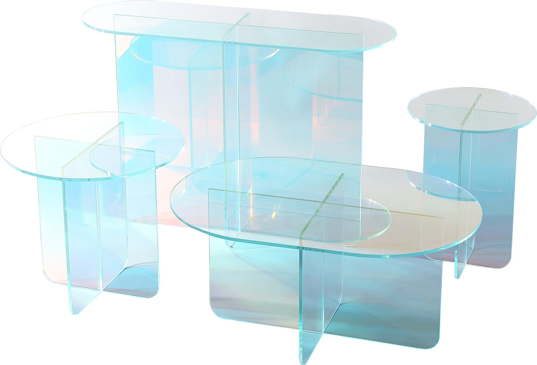 Fomo Iridescent Glass Small End Table - Ornate Home