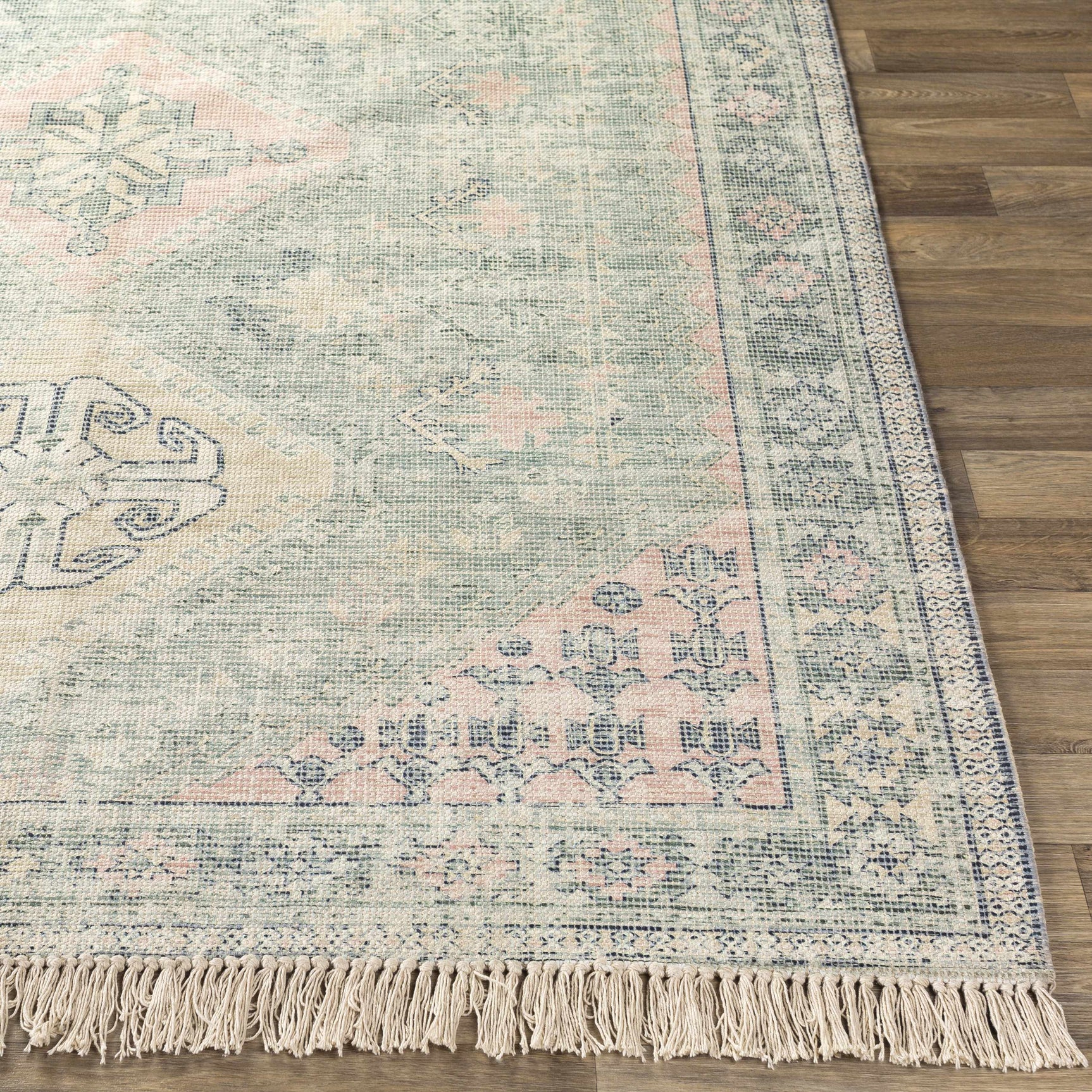 Foraker Sage Green Cotton Rug - Ornate Home