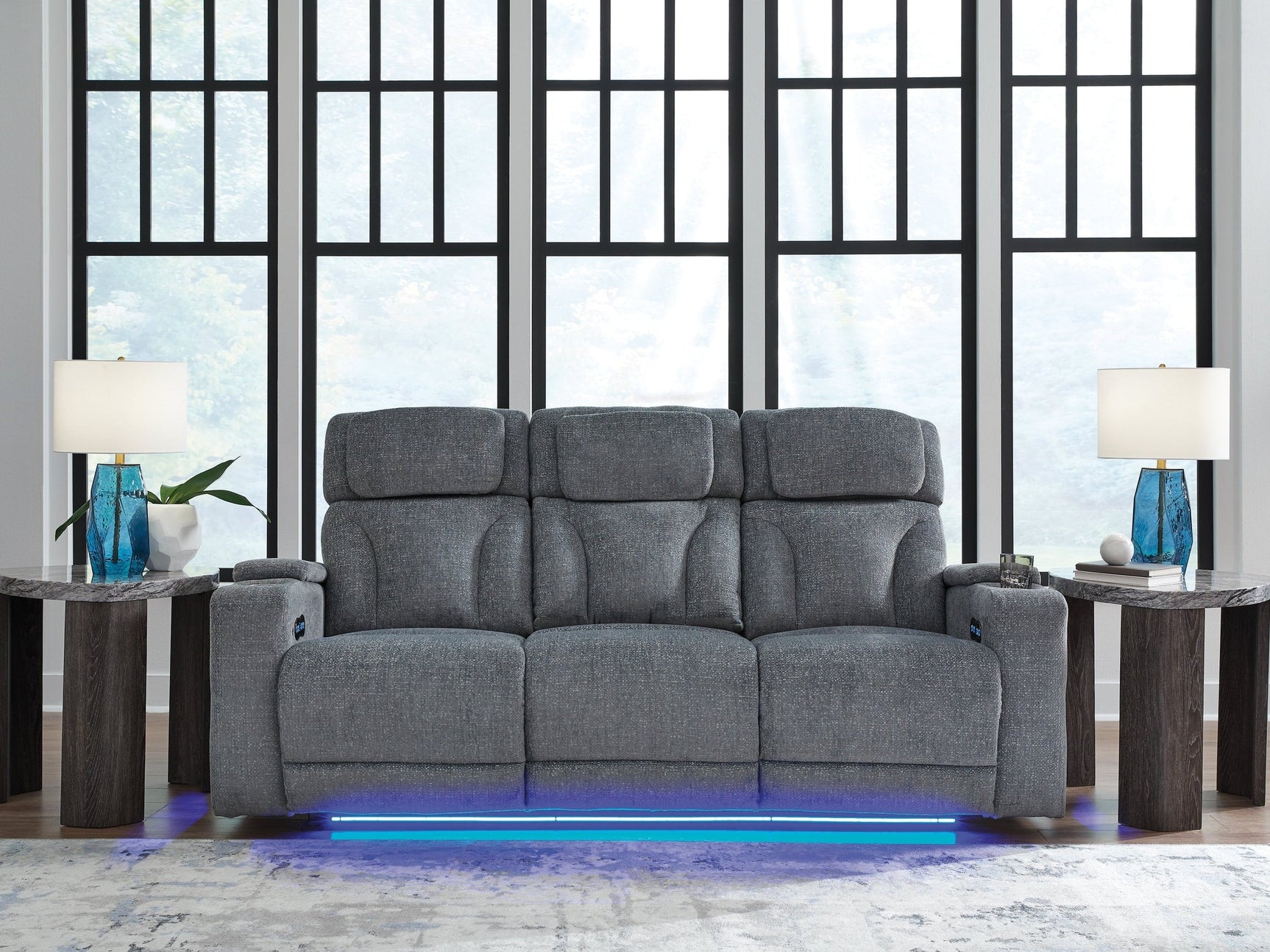 Forest Lake Steel-Performance Fabric Dual Power Reclining Sofa - Ornate Home