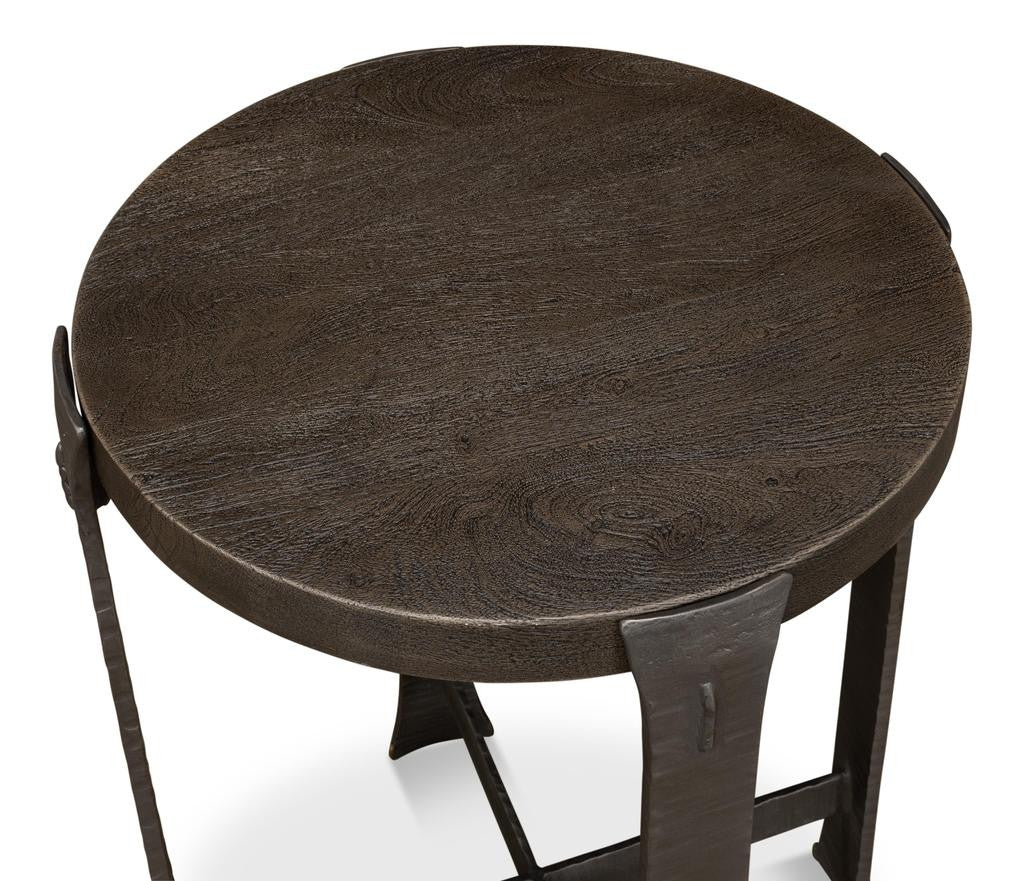 Forged Slats Grey Side Table - Ornate Home