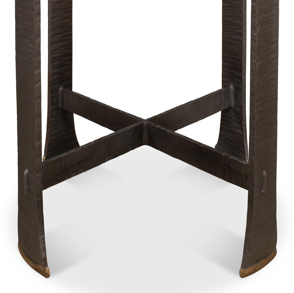 Forged Slats Grey Side Table - Ornate Home