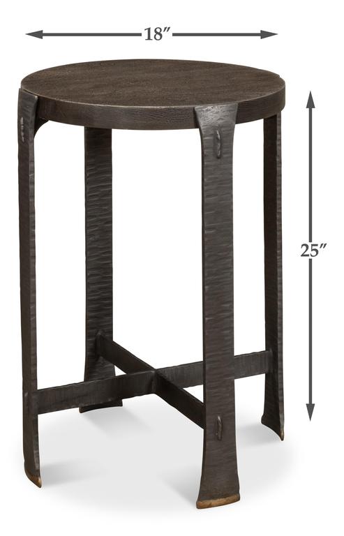 Forged Slats Grey Side Table - Ornate Home
