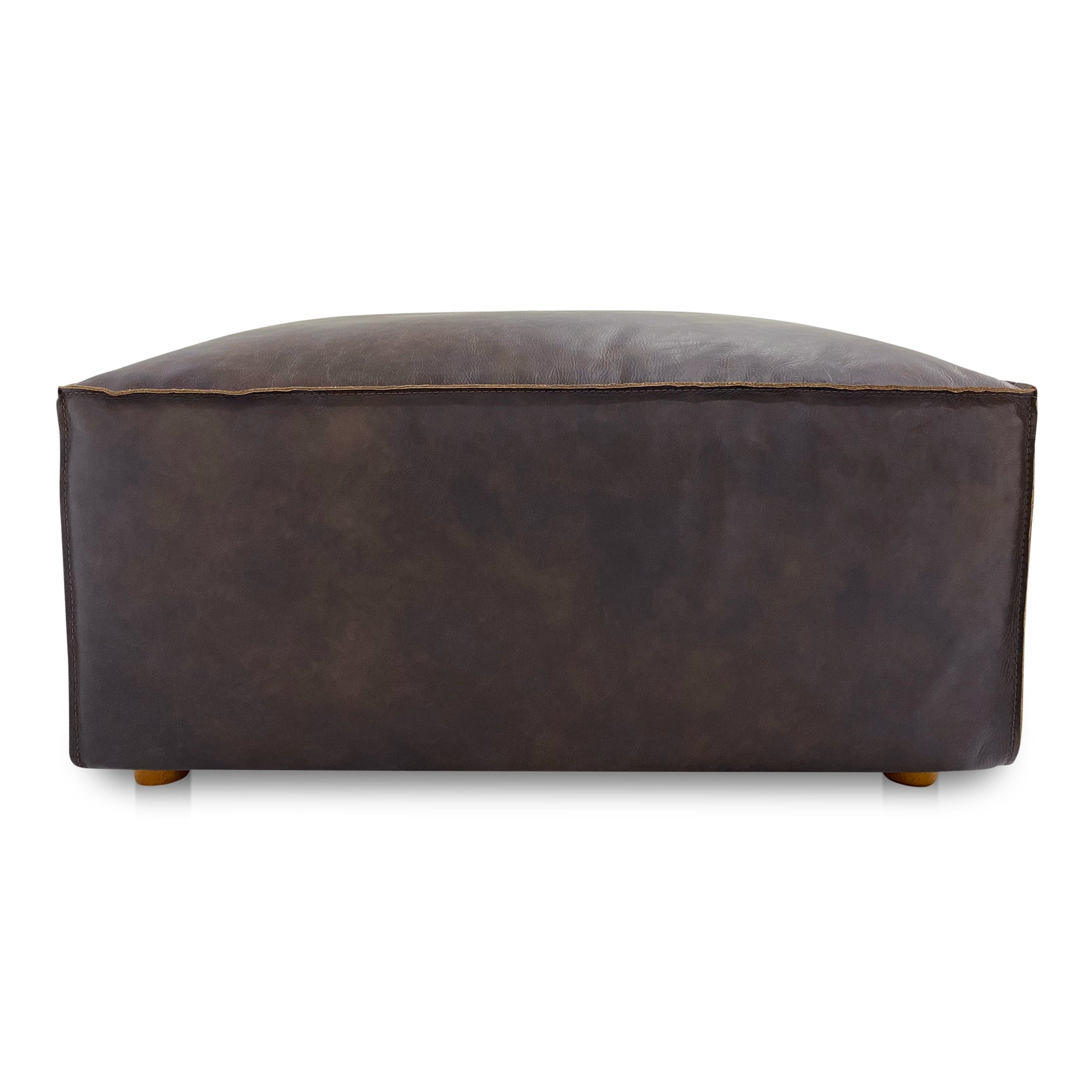 Form Espresso Brown Leather Ottoman - Ornate Home