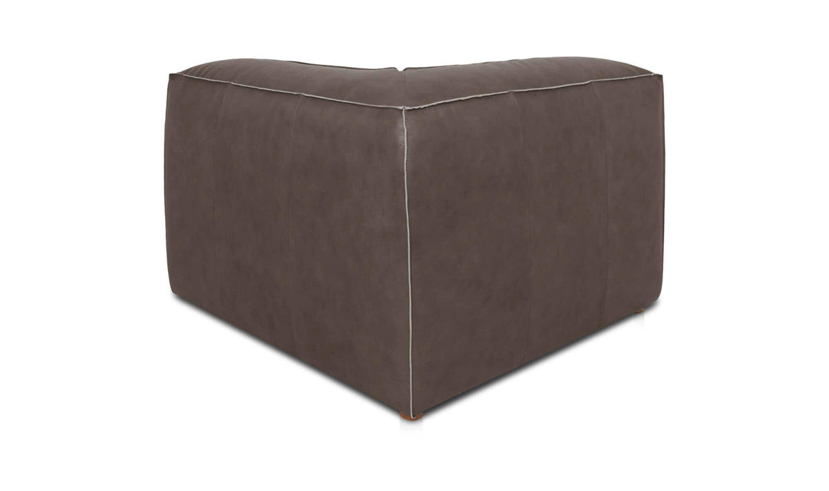 Form Slate Brown Leather Corner Chair - Ornate Home