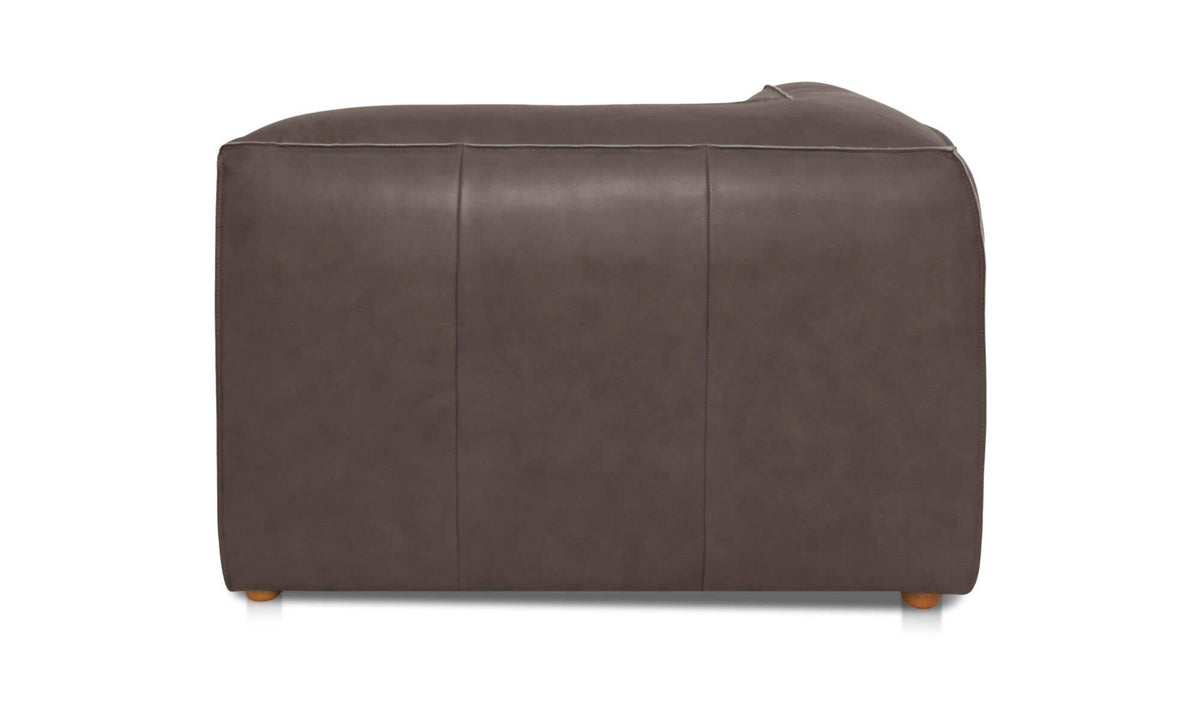 Form Slate Brown Leather Corner Chair - Ornate Home
