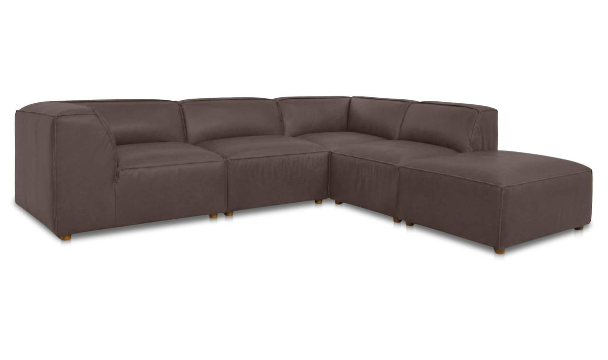Form Slate Brown Leather Dream Modular Sectional - Ornate Home