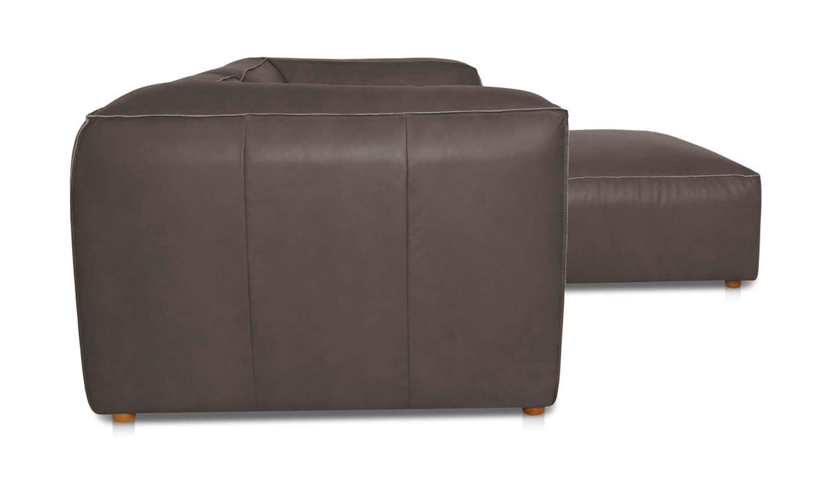 Form Slate Brown Leather Nook Modular Sectional - Ornate Home