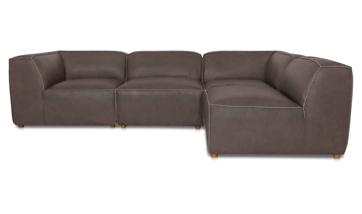 Form Slate Brown Leather Signature Modular Sectional - Ornate Home