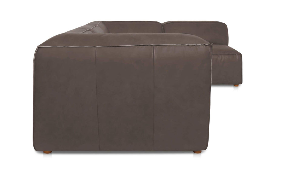 Form Slate Brown Leather Signature Modular Sectional - Ornate Home
